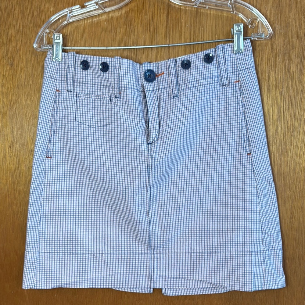 Paper Boy Blue and White Checkered Skirt 100% cotton. Sz 6